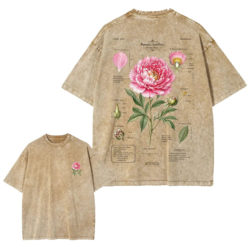Beige t-shirt with floral design and text on a white background, featuring 'Black Source' branding.