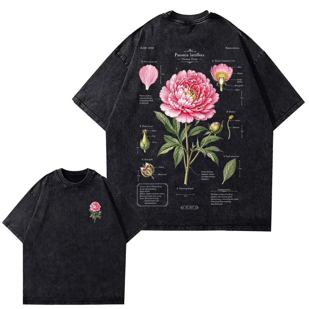 Black t-shirt with floral design and 'Black Source' branding.