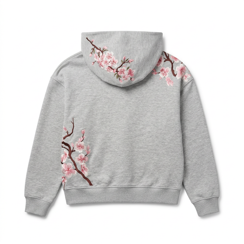 Argent Sakura Embroidered Hoodie